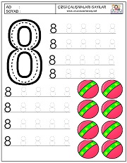 okul öncesi 1 sayısı çizgi çalışması